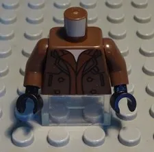 Lego figure accessories top torso new brown with decor