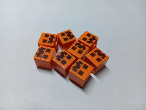 LEGO BULK LOT 8 MINECRAFT PUMPKIN JACK O LANTERN MINIFIGURE HEADS