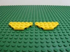 1989 LEGO Yellow Wedge Plate 3 x 6 Cut Corners (2 PCS) 6276 6987 #2419