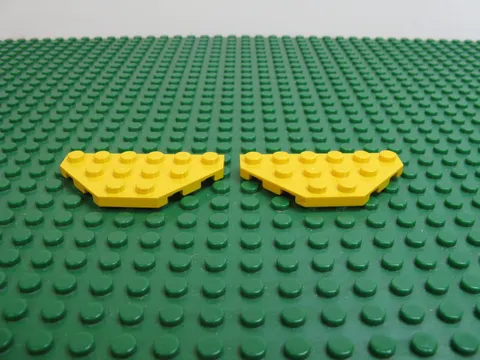 1989 LEGO Yellow Wedge Plate 3 x 6 Cut Corners (2 PCS) 6276 6987 #2419
