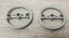 Lego 3736 Old Light Gray Technic Steering Pulley Large Replacement Part Lot Of 2