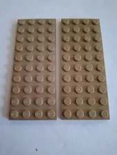 No 416 2x Lego plate 4x10.  3030 Dark Beige