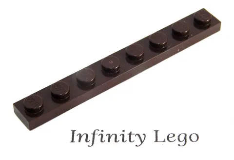 20 LEGO Dark Brown Plates 1 x 8 (3460) - (20 Pieces)