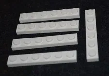 (5) 1x6 White Standard Plate Bricks ~ New Lego Parts ~
