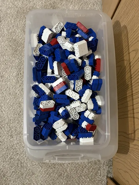 Lego Vintage Red White & Blue Lego Bulk  2 Lbs 88 Oz Weight /Washed