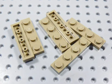 LEGO Lot of 6 Dark Tan 1x4 Plates BR