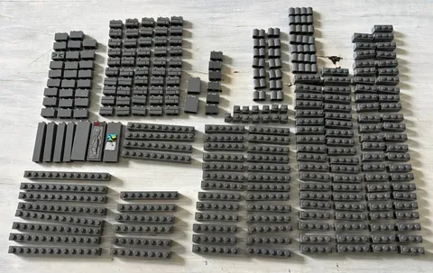 LEGO Dark Bluish Gray Parts Lot 250 ct Pieces 1x3 1x6 Bricks Modified Mixed Bulk
