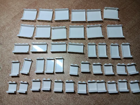 LEGO BULK LOT OF 43 WHITE WALL PANELS 1X2X2 1X2X3 1X4X2 1X4X3