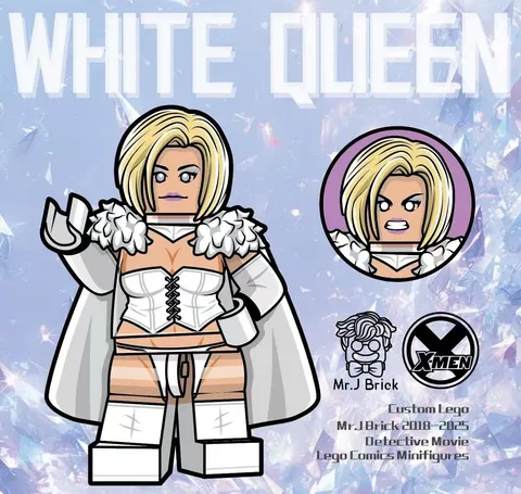 Mr J Brick Minifigure Custom Emma The White Queen