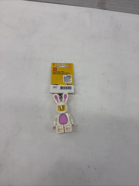 LEGO Easter Bunny Suit Guy Minifigure Iconic Key Light White Keyring Keychain