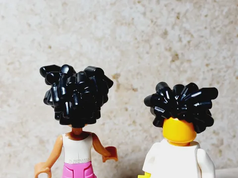 New LEGO Dreadlocks Black Big Braids Growing Out Wig Coils THICK Big Hair RARE
