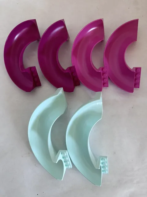 LEGO Slide Lot #11267-MAGENT& BLUE-Curved Spiral playground, water park, 
