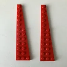 LEGO 2x NEW Pieces Plate 3x12 w/ Angle/Wedge Right RED #47398