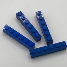 LEGO 1x6 Brick Part 3009 - (4pcs) Blue