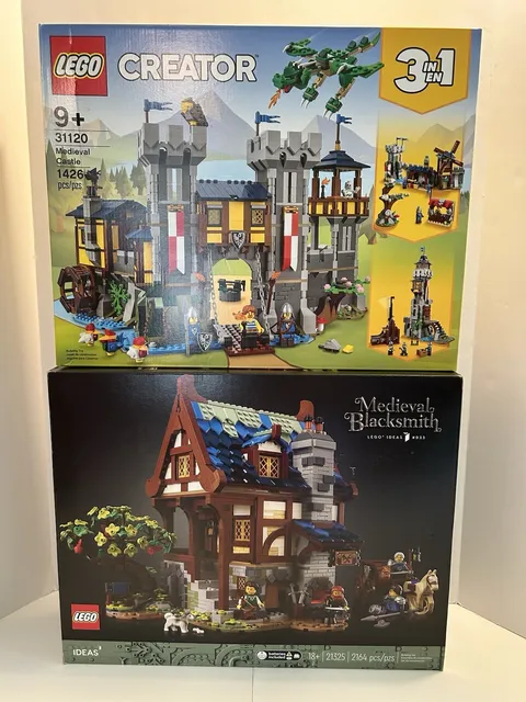 New Lego Creator 3-in-1 31120 Medieval Castle & 21325 Medieval Blacksmith LOT x2