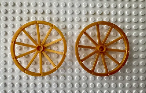 LEGO Wheel Wagon 56mm 33212 Pearl Gold x2