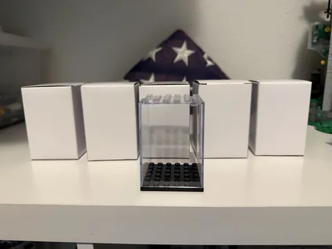 5 LEGO Minifigure Display Cases 6x6 Stud Clear Protective Box New Unused Lot
