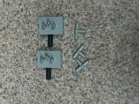 Lot Of 2 LEGO Pneumatic Switch With Top Studs Light Blueish Gray