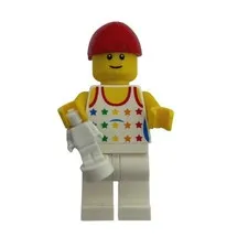 LEGO Minifigure Star Tank Top Boy with Red Cap Trophy LEGO City Olympics Sports