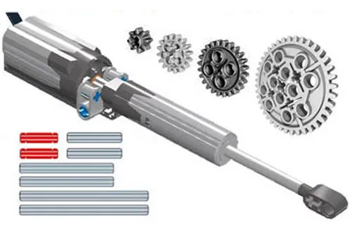 Lego Power Functions MOTORIZED Linear Actuator (motor,cylinder,piston,gear,axle)