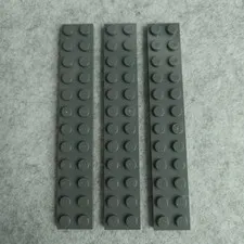 LEGO 2445 Plate 2 x 12 Studs Dark Bluish Gray x3 Genuine