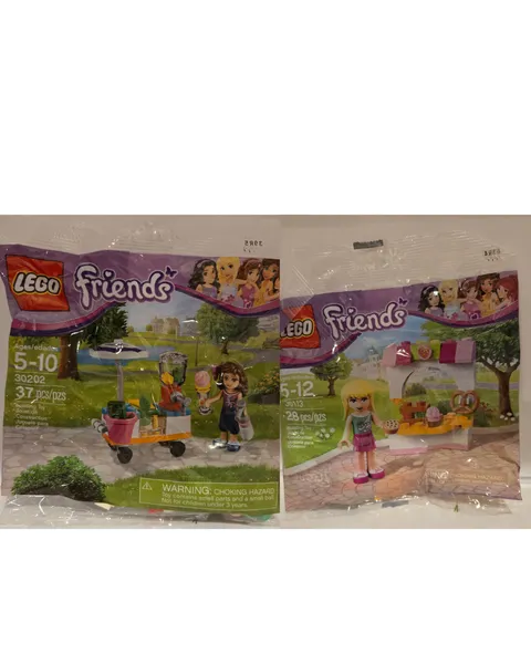 New Unopened Lego Friends Juice Cart 30202 & Bake Stand 30113