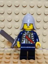 LEGO Castle Minifigure cas479a Red Sash Light Bluish Gray Neck Protector 9349