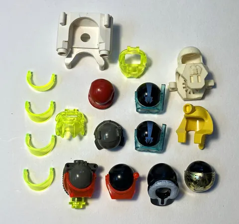 LEGO Minifigure Helmet & Visor Parts Lot, Multicolor Plastic