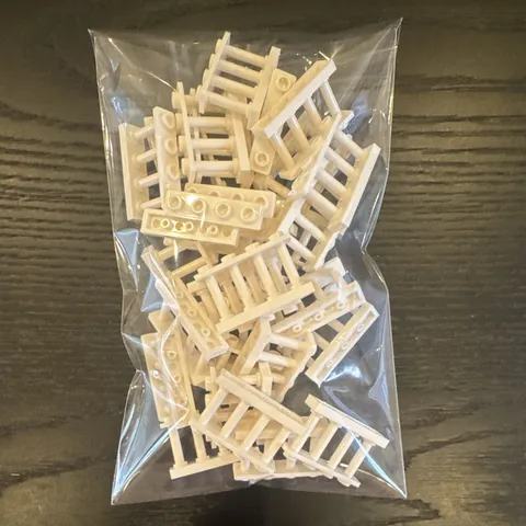 LEGO White Fence 30 Pieces Bulk Lot Spindled Railing Parts Pieces 1 x 4 x 2