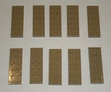 LEGO NEW 2x6 Dark Tan Plate (10x) 4550329 Brick 3795