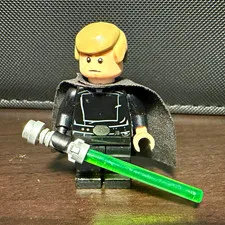 LEGO Star Wars Jedi master Luke Skywalker w/ Cape and Green Lightsaber