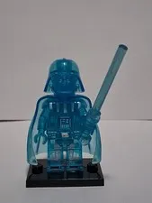 Darth Vader Burn Face Tanslucent Blue Custom Lego Minifigure -Hard Cape Printed 