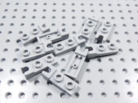 LEGO Lot of 10 Light Bluish Gray 1x2 Plates w/ Socket on End BC