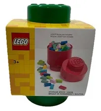 LEGO Round Storage Brick 1 Knob Single Stud Green Organizer Project Case Tub