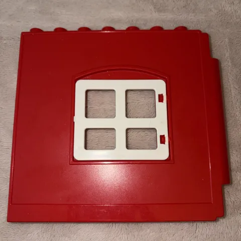 Lego Duplo Gold Red Wall W/ White Window 1X7x7 House Barn Building