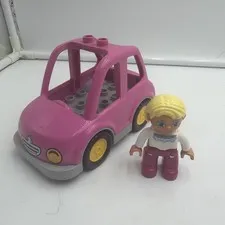 Lego Duplo Pink  Vehicle Car Suv  And Mom/ Female Figure Lot