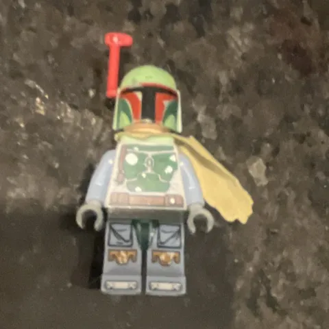LEGO Star Wars Boba Fett Minifigure Helmet Cape Jetpack Green Helmet Gray Legs