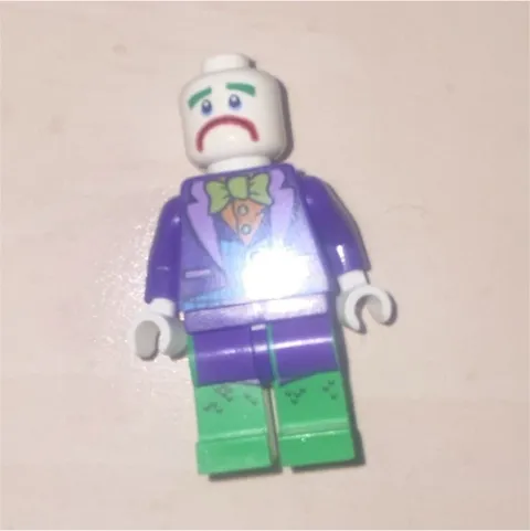 LEGO Minifigure Joker Character Purple Suit Jacket Green Legs White Head