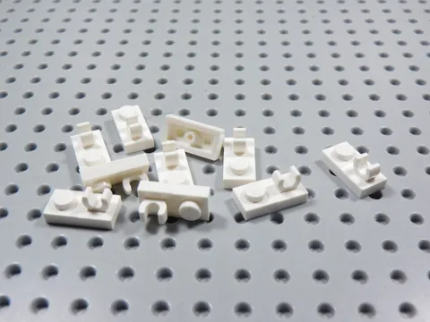 LEGO Lot of 10 White 1x2 Plates w/ Stud & Clip On Top BB