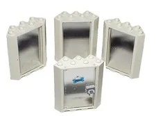 Lot Of 4 White Lego 28327 Door Window Frame 4x4x6 Corner