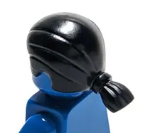 Lego - Minifigure Hair - Black, Ponytail, Pulled Back