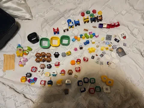 Large Lot Of Lego Mario Figures, Costumes, Parts, ETC