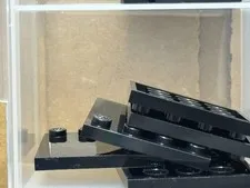 LEGO Parts - Black Tile, Modified 4 x 4 with Studs on Edge - No 6179 - QTY 5