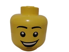 Yellow Lego Large Head Storage & Carrying Case Container DK2850 Made In Poland