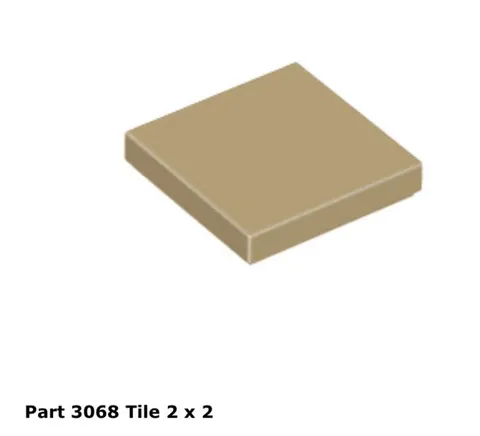 LEGO - Dark Tan 2 x 2 Tile (3068) - 100 New Pieces! Authentic LEGO