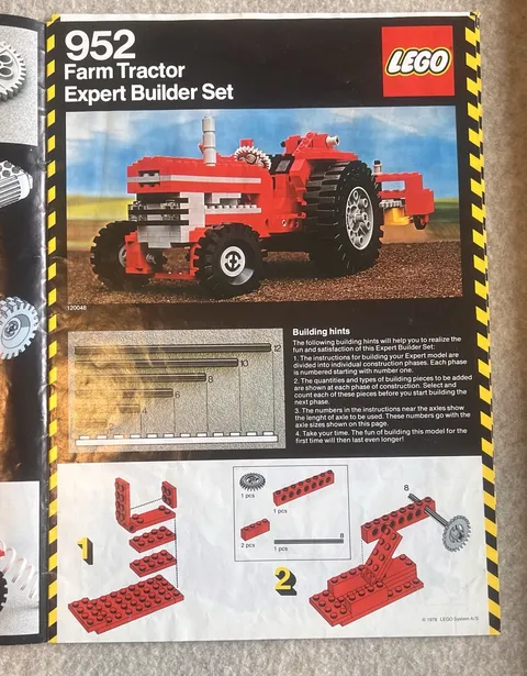 Lego Technic Farm Tractor (952 + Implements) Instruction Manual Only