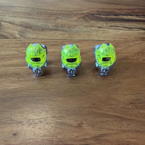 3 x LEGO Chrome Blue Diving Diver Helmet with Trans Neon Green Mask Underwater