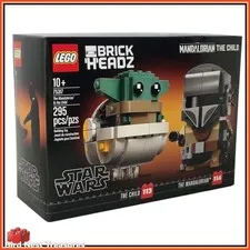LEGO 75317 Star Wars BrickHeadz THE MANDALORIAN & CHILD, 2020—NEW Factory Sealed