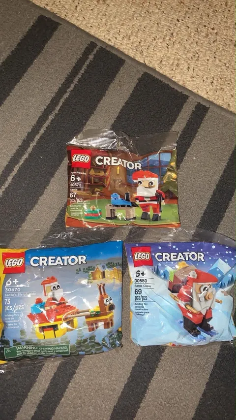 Lego Sets. Lot Of 3. Xmas! 30573, 30580, 30670. Santa Sets