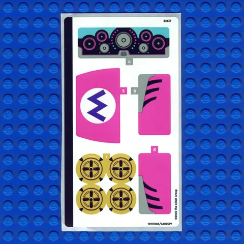New LEGO Super Mario Mariokart Wario & King Boo 72038 Sticker Sheet #1 Qty 1
